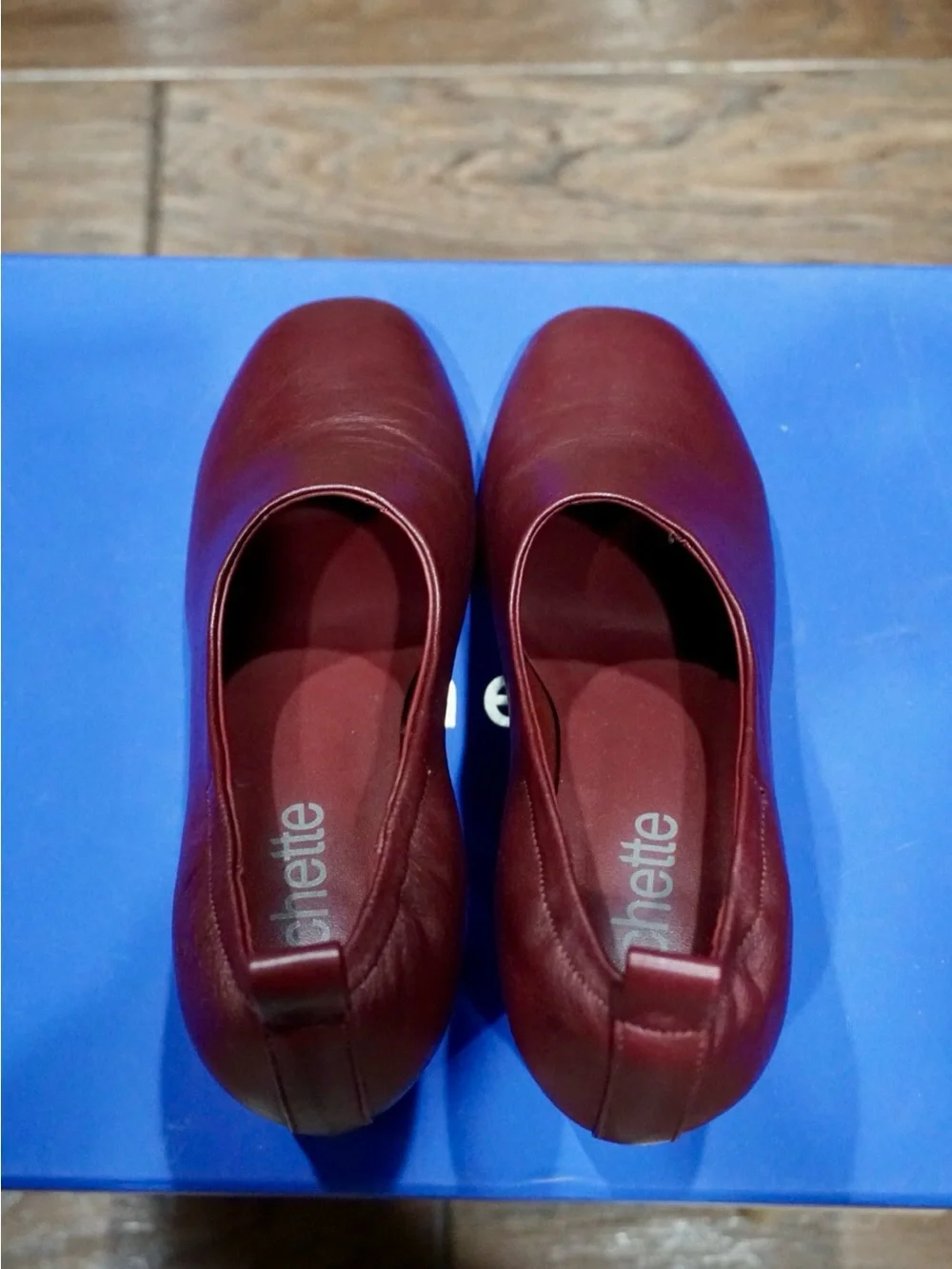 Elegant Burgundy Genuine Leather Square Toe Block Heel Pumps US 4 but Fit US 5
